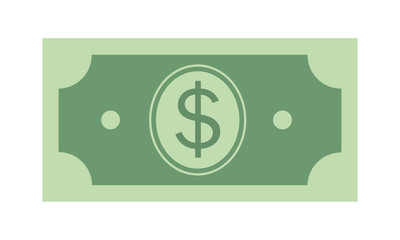 American dollar bill flat icon for graphs, financial apps and websites