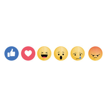  Emoji icons. Funny faces with different emotions