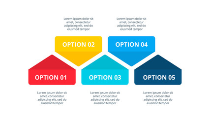 Creative concept for infographic. Process chart. Abstract elements of graph, diagram with 5 steps, options, parts or processes. Vector business template for presentation.