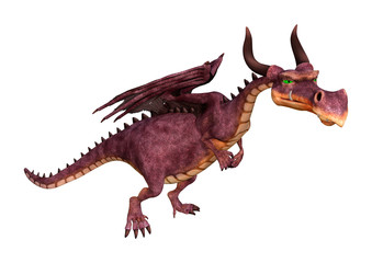 Fototapeta premium 3D Rendering Fairy Tale Dragon on White