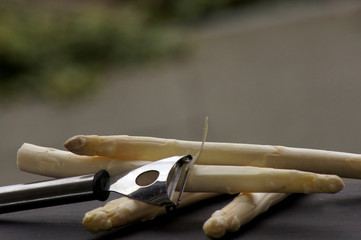 Junger Spargel auf einer Schieferplatte