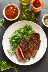 Juicy steak medium rare beef