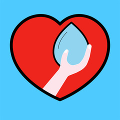Importance of water concept. Water conservation metaphor. Inspiration for sustainable water management. Symbol of water value. Vector illustration outline flat design style.