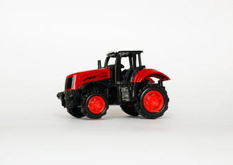 toy tractor on white background