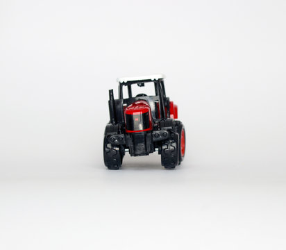 toy tractor on white background
