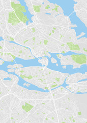City map Stockholm, color detailed plan, vector illustration