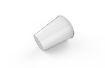 Disposable paper glass for coffee, tea, juice and water, mock up template on isolated white background, 3d illustration