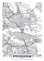 City map Stockholm, travel vector poster design