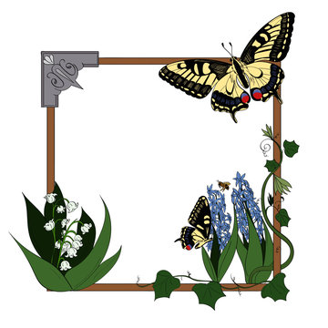 Frame with Swallowtail Butterflies