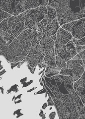 City map Oslo, monochrome detailed plan, vector illustration - obrazy, fototapety, plakaty