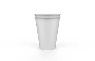 Disposable paper glass for coffee, tea, juice and water, mock up template on isolated white background, 3d illustration