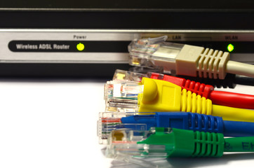 Modern WiFi Modem Router ADSL with LAN Cable rj45