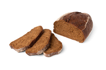 Rye bread isolated on white background.