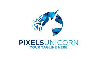 Pixels Unicorn Logo