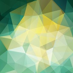 Fototapeta na wymiar Abstract mosaic background. Triangle geometric background. Design elements. Vector illustration. Yellow, green colors.