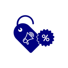 Discount, price, sales discount, shopping,offer,  business product discount navy blue color icon