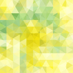 Obraz premium Triangle vector background. Can be used in cover design, book design, website background. Vector illustration. Yellow, green colors.