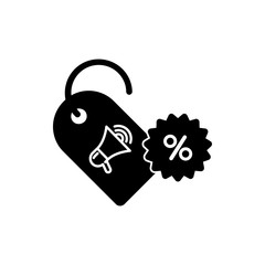 Discount, price, sales discount, shopping,offer,  business product discount black color icon