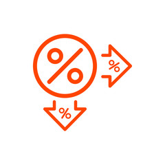 Discount, price, sales discount, shopping,offer,  business product discount orange color icon