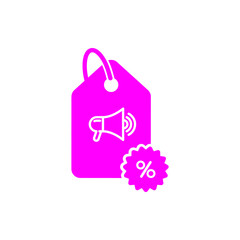 Discount, price, sales discount, shopping,offer,  business product discount magenta color icon