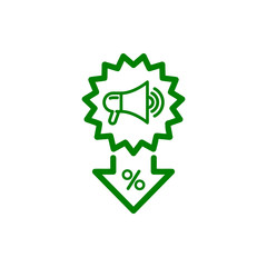 Discount, price, sales discount, shopping,offer,  business product discount green color icon