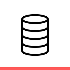 Coins icon vector isolated on white background, money symbol