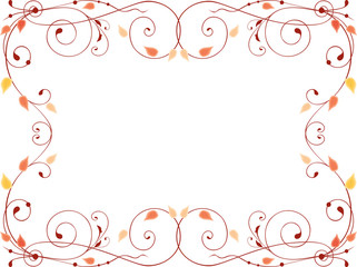 Decorative frame from swirls and leaves