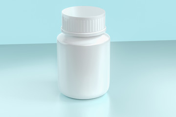 3d rendering, white medicine bottle, pill bottle