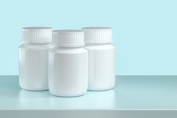 3d rendering, white medicine bottle, pill bottle