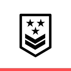Military rank icon vector isolated on white background