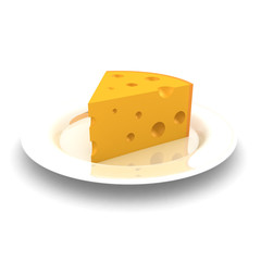 3D Rendering of plate with cheese