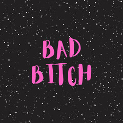 Bad bitch typography in pink. 