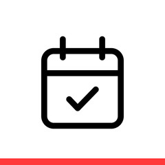 Calendar icon vector isolated on white background, date symbol