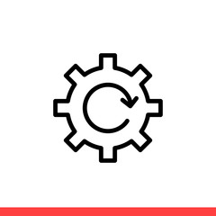 Process icon vector isolated on white background