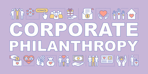 Corporate philanthropy word concepts banner