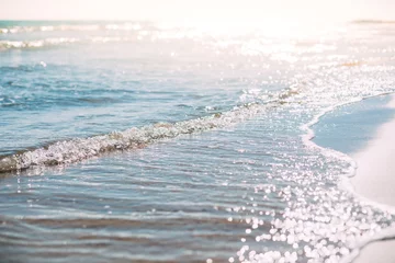 Fotobehang Kust Summer sand beach and seashore waves background  © dvoevnore