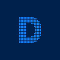 Obraz premium Vector Logo Letter D Small Blocks