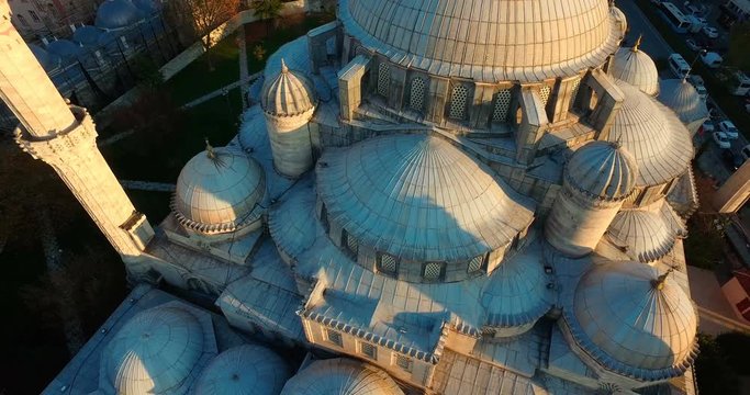The Sehzade Mosque Istanbul, Turkey From Sky.