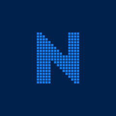 Vector Logo Letter N Small Blocks