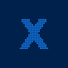 Vector Logo Letter X Small Blocks