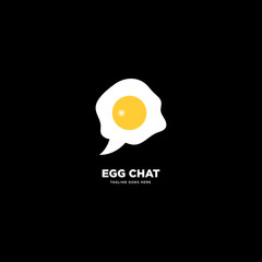 Egg Chat logo template, vector illustration icon element - Vector