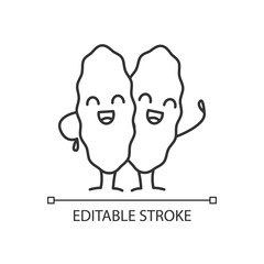 Smiling thymus gland linear icon
