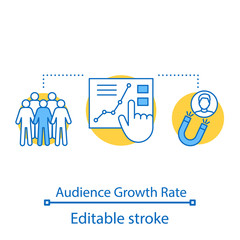 Obraz na płótnie Canvas Audience growth rate concept icon
