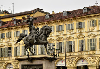 The equestrian statue of Emanuele Filiberto of Savoy