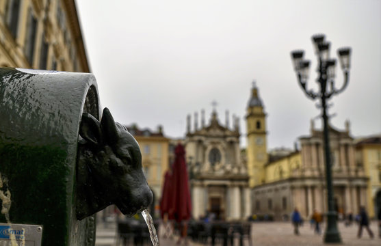 Turin, Piedmont, Italy. April 2019. A look at Piazza San Carlo