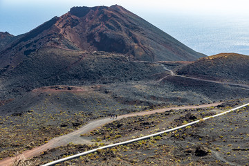 View of  Teneguia  volcano at Fuencaliente, La Palma, Canary Islands. Spain.