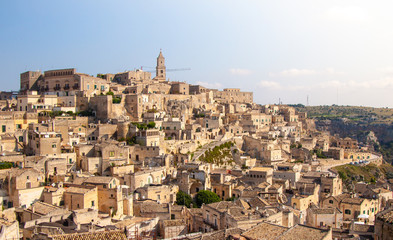 Fototapeta na wymiar Matera skyline, panoramic view. European capital of culture, south Italy