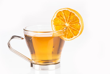 Tea with lemon verbena - Aloysia citrodora. White background