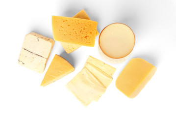 Cheese isolated on white background.