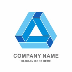 Geometric Triangle Cube Space Box Architecture Interior Construction Business Company Stock Vector Logo Design Template